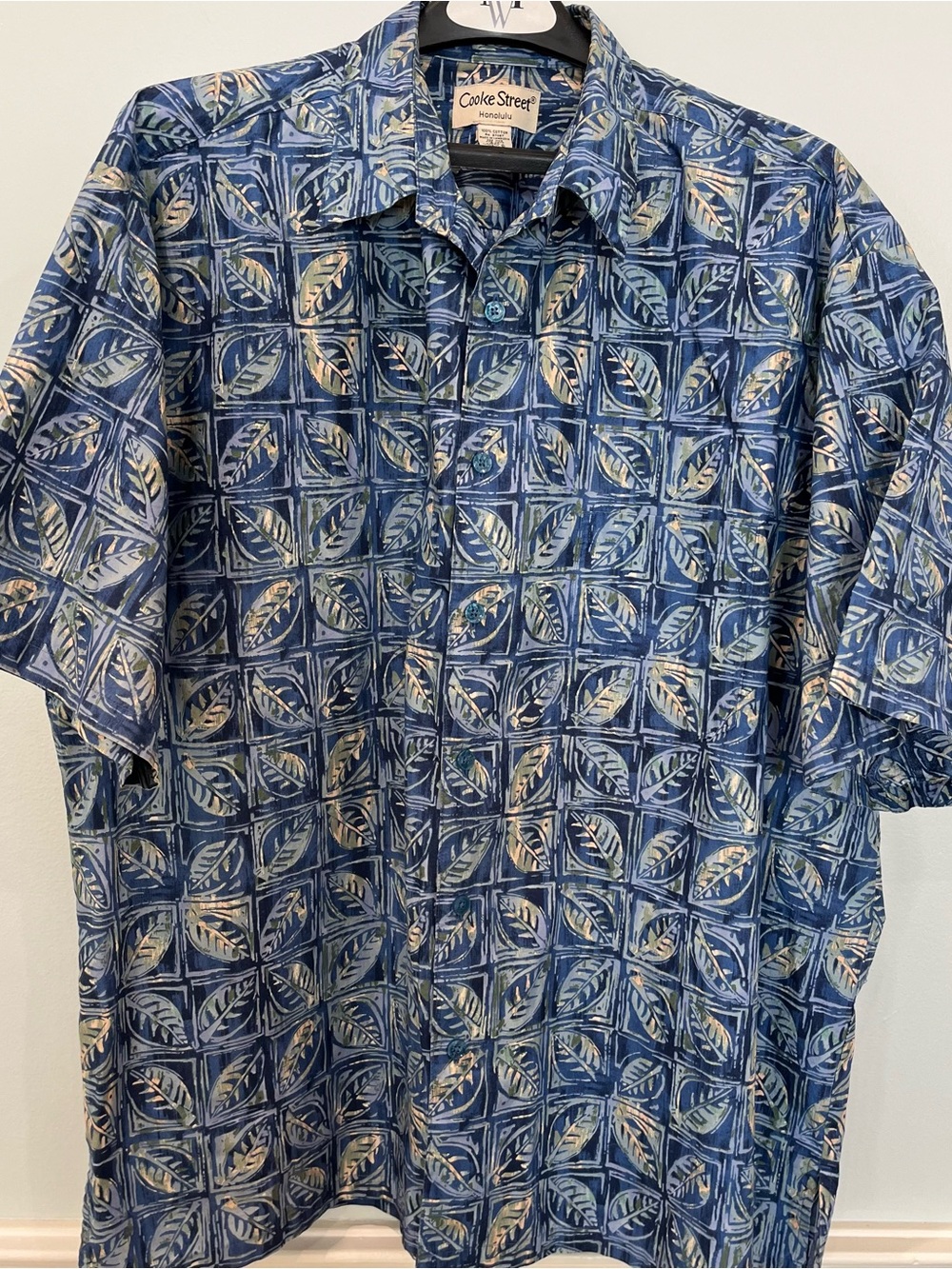 Cooke Street Honolulu Blue Leaves Hawaiian Shirt - Size 2XL